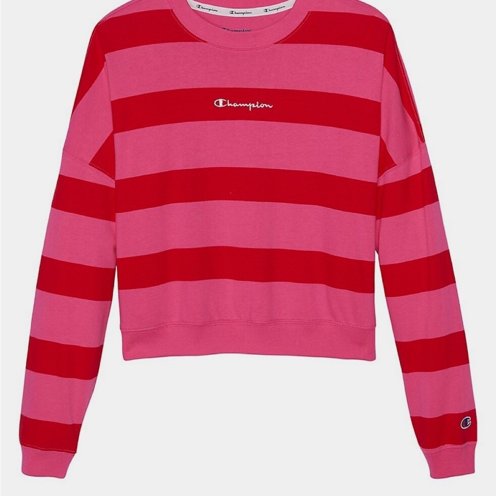 Champion Oversized Striped Boxy Sweatshirt - XL